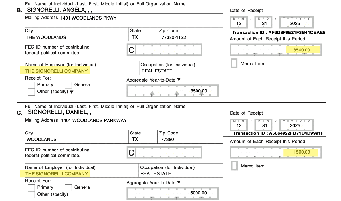 December Colony Ridge Payment